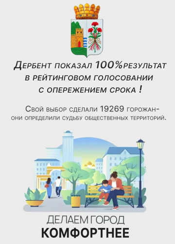 Жители Дербента показали максимальную активность в рейтинговом голосовании нацпроекта «Формирование комфортной городской среды»