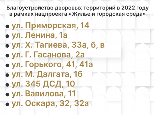 В Дербенте в 2022 году благоустроят 9 дворов